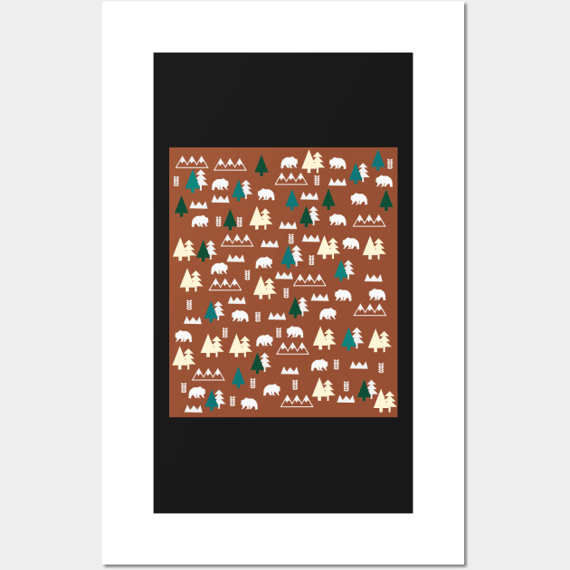 Pine forest with bears Wall Art by cocodes